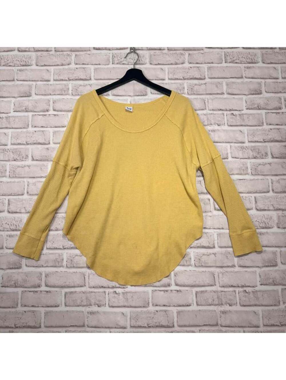 Tna Yellow Waffle Shirt Women's M